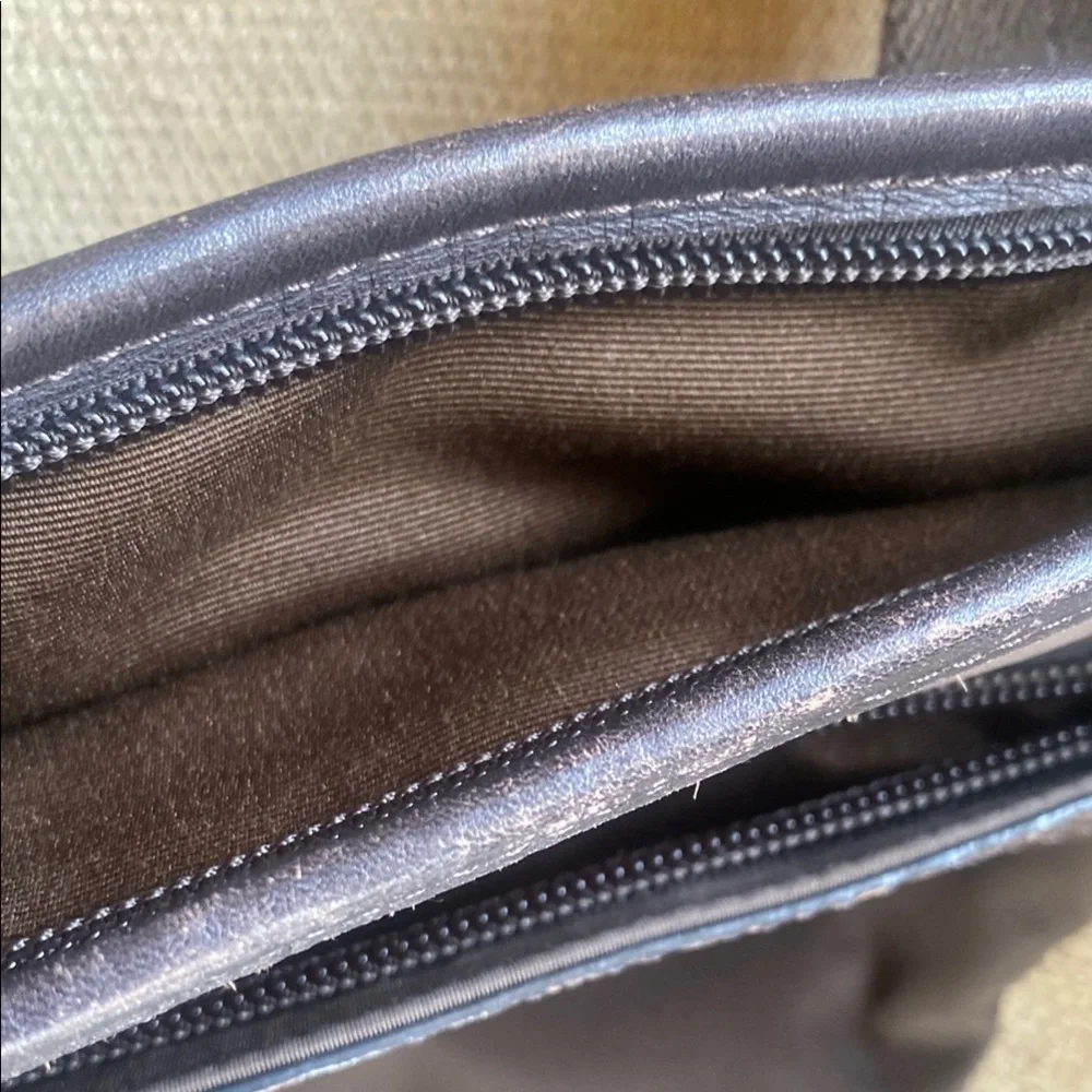 Coach Brown Messenger Bag with Woven Trim